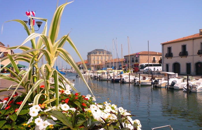 HARBOUR IN FRANCE WITH FLOWERS